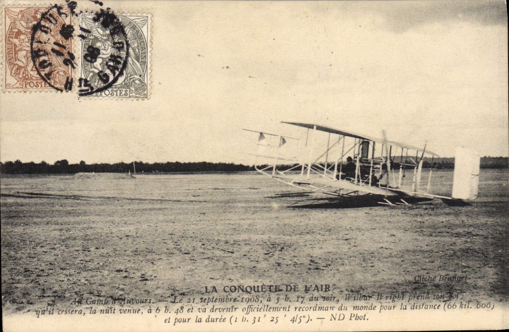 VINTAGE POSTCARD Plane Aviation Wilbuer Wright
