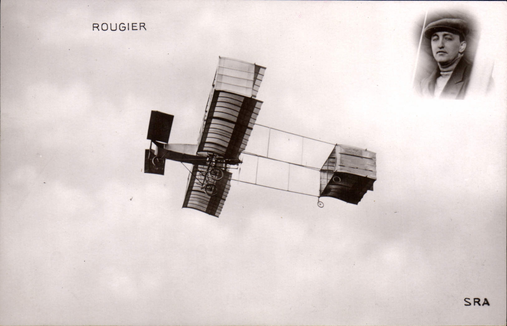 VINTAGE POSTCARD Plane Rougier Aviation