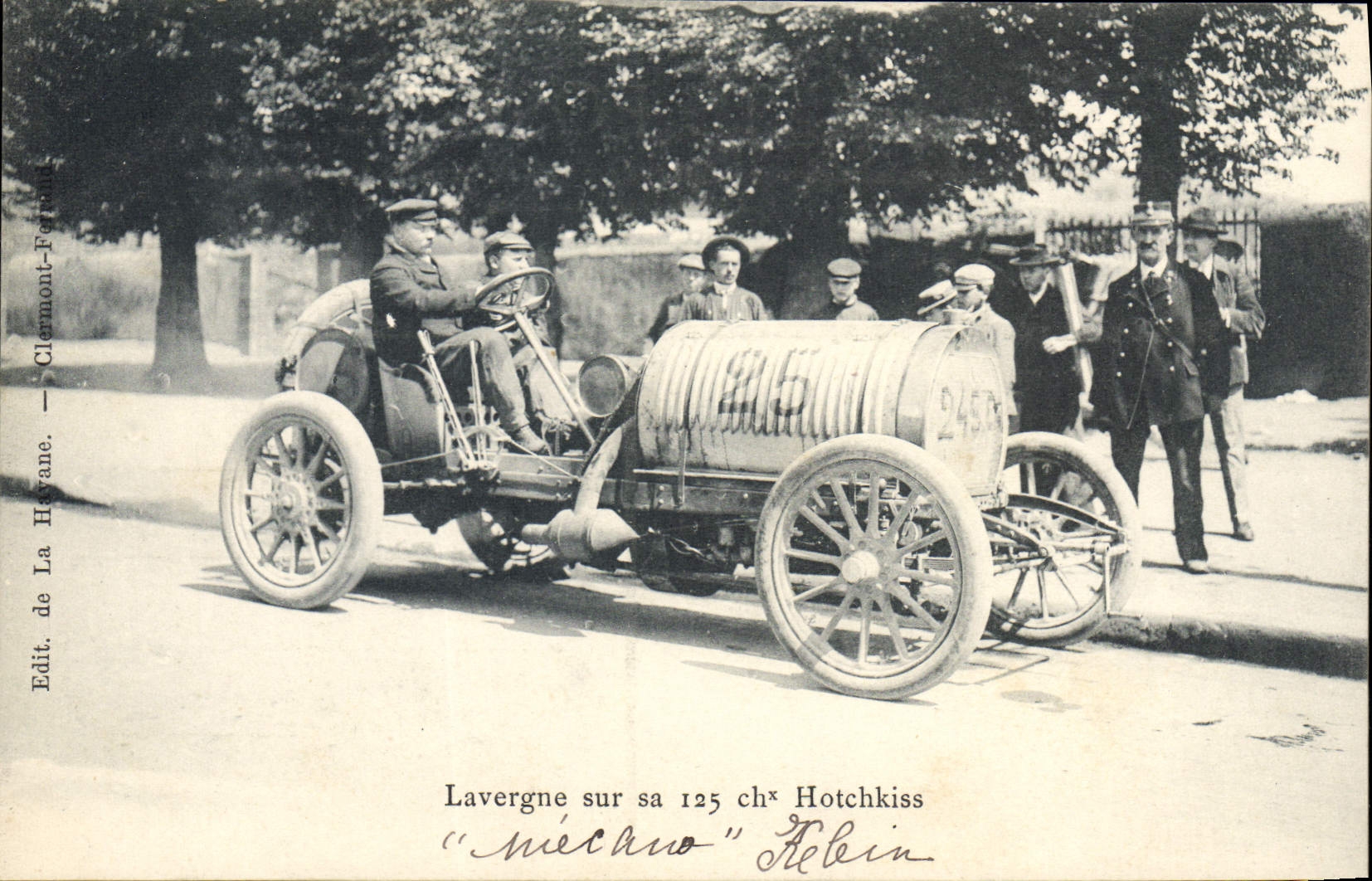 CPA Automobile Lavergne sur sa 125 chevaux Hotchkiss