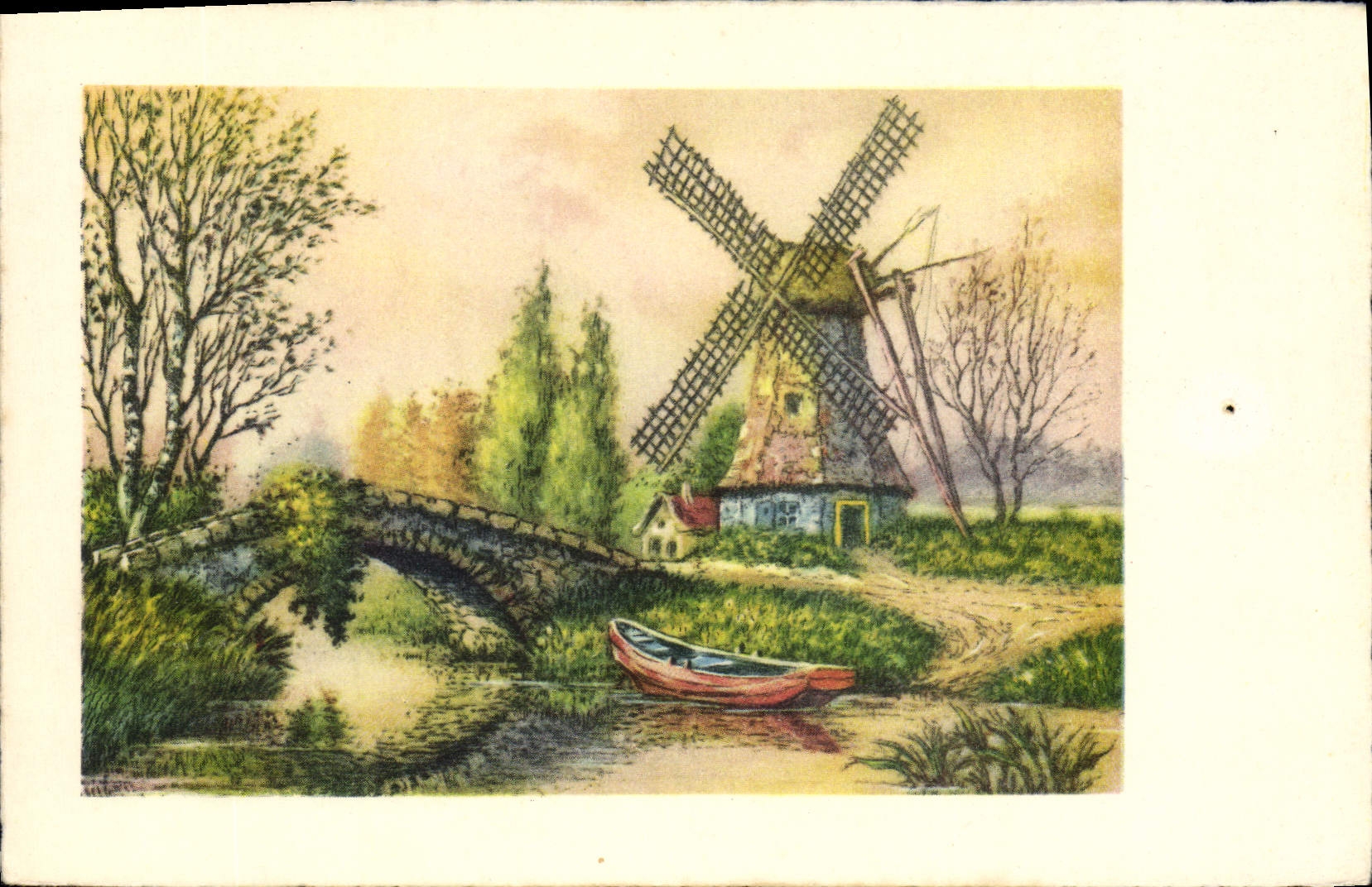 CPM Fantaisie Moulin a vent