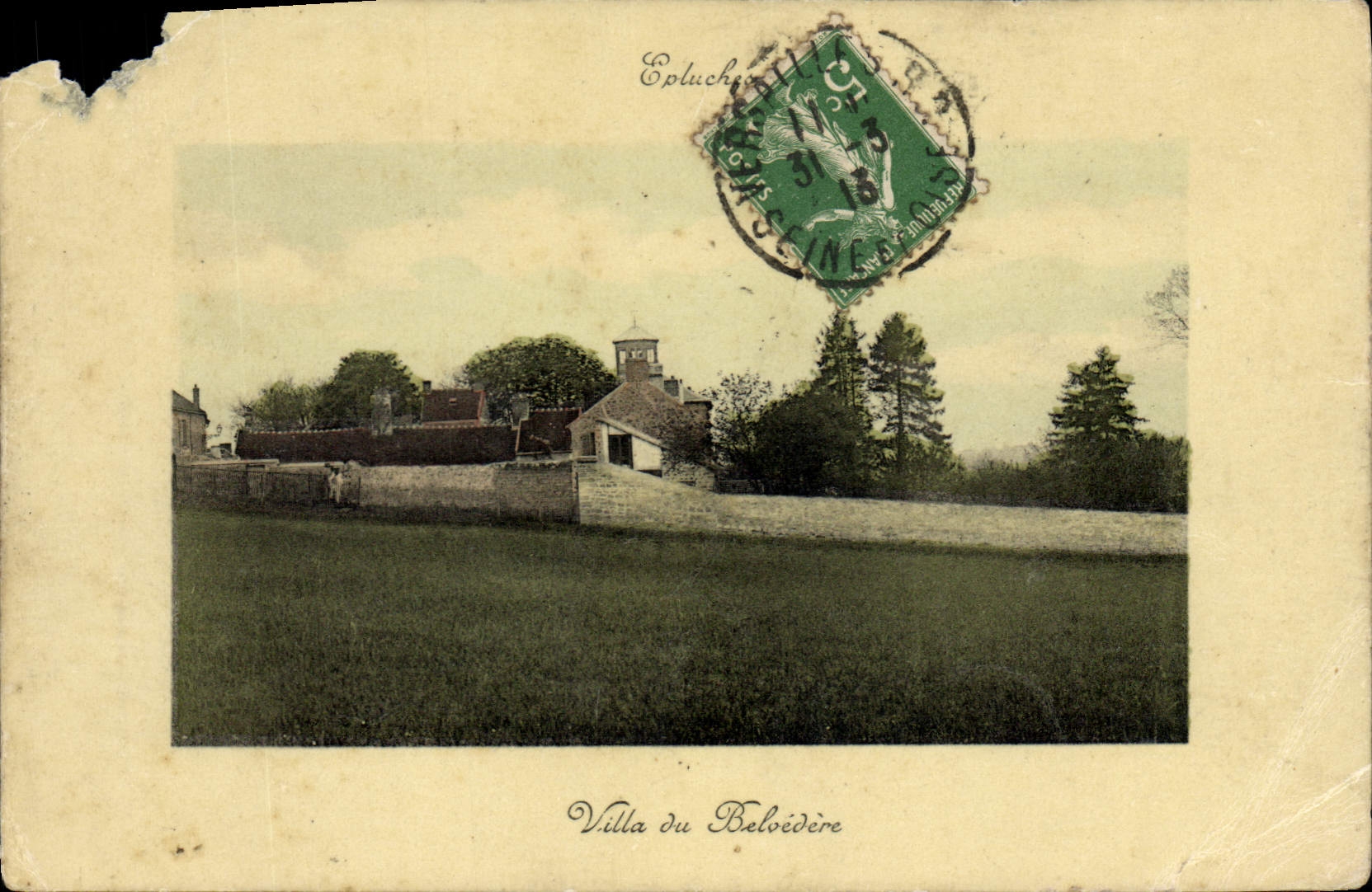 VINTAGE POSTCARD Eplucheon Villa of the View-point