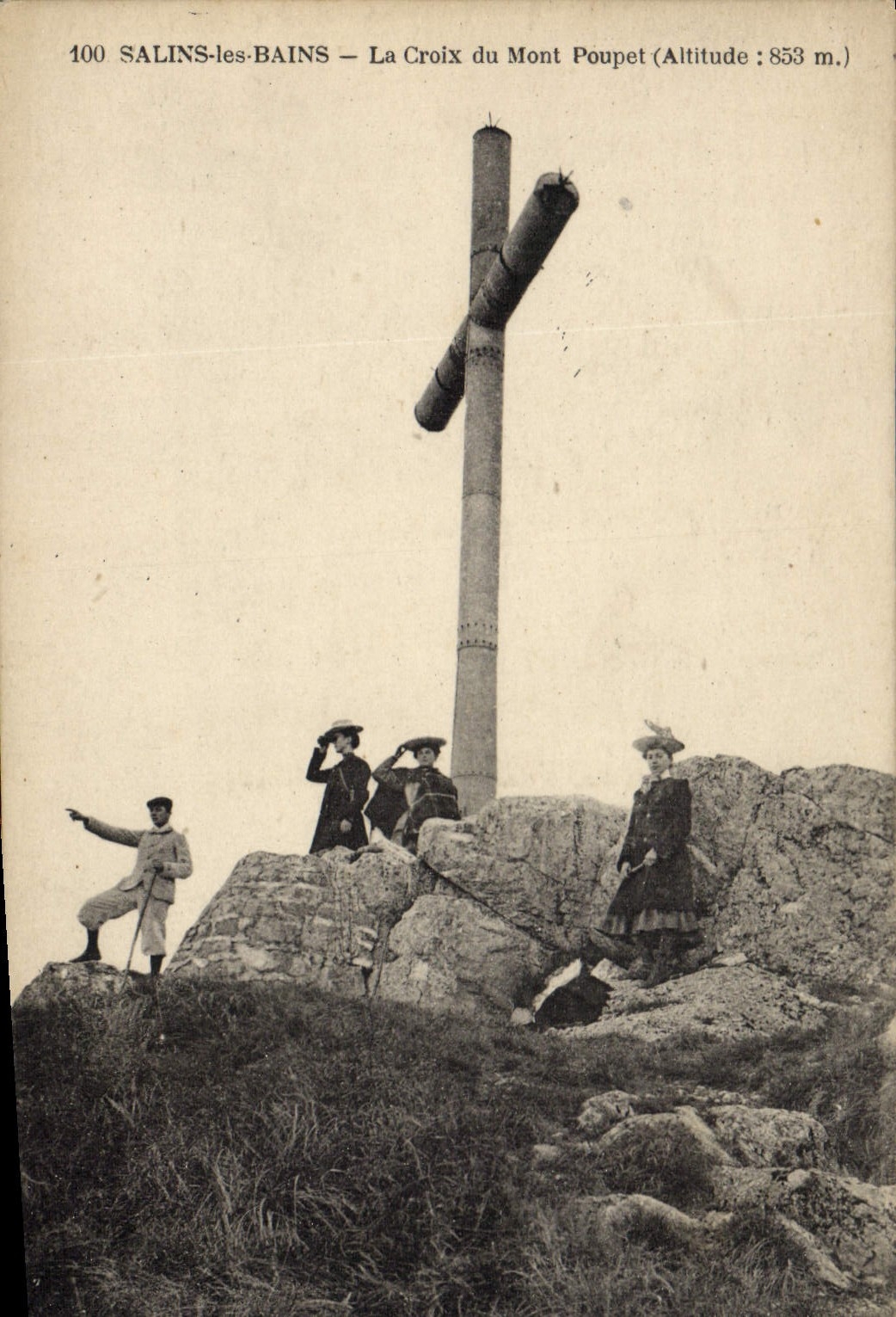VINTAGE POSTCARD Saline les Bains the cross of the Poupet Mount