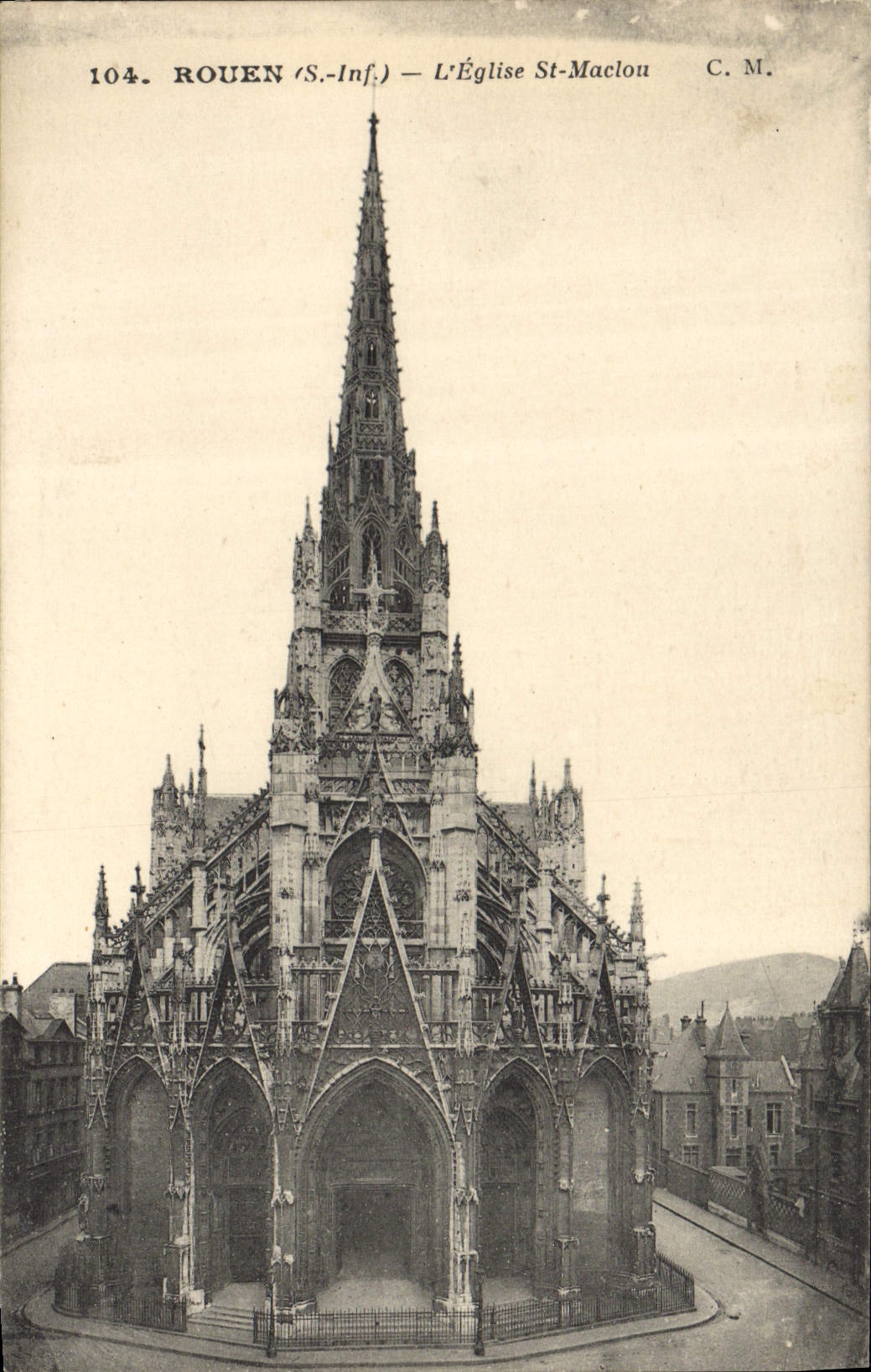 VINTAGE POSTCARD Rouen the Church St Maclou