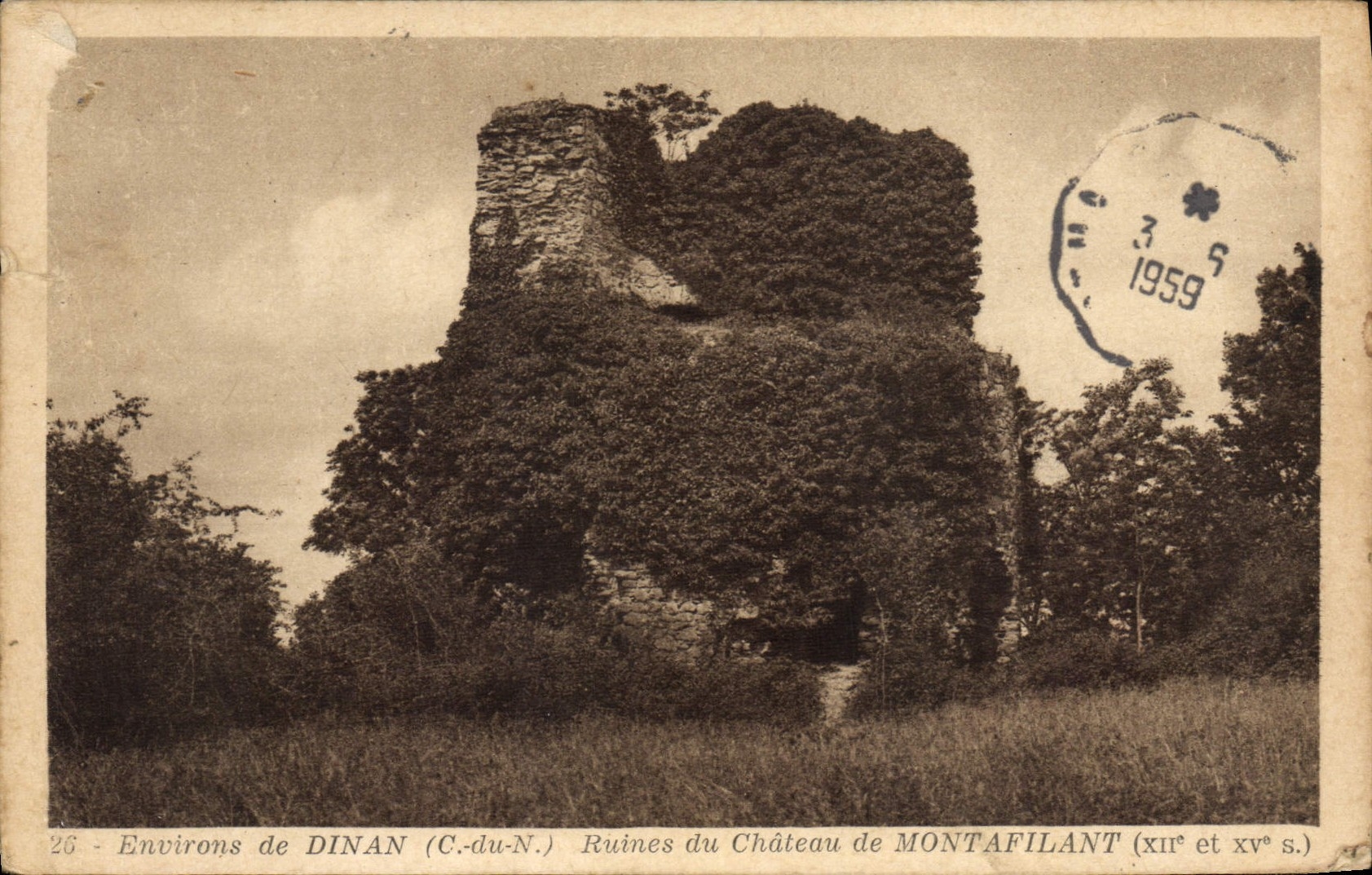VINTAGE POSTCARD Dinan Ruins Of the Castle of Montafilant
