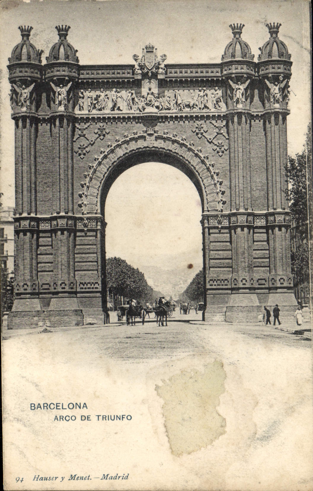 VINTAGE POSTCARD Barcelona Arco de TRiunfo