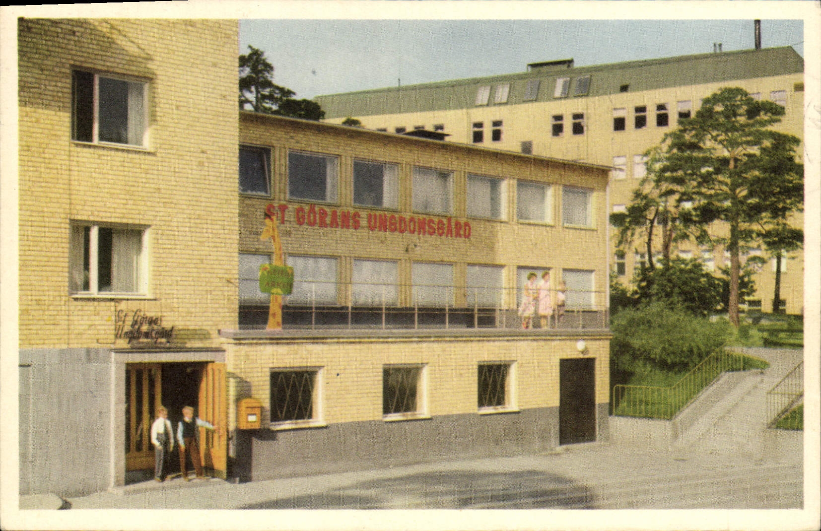 VINTAGE POSTCARD Stockhom St Gorans Ungdomsgard Arken Hotel