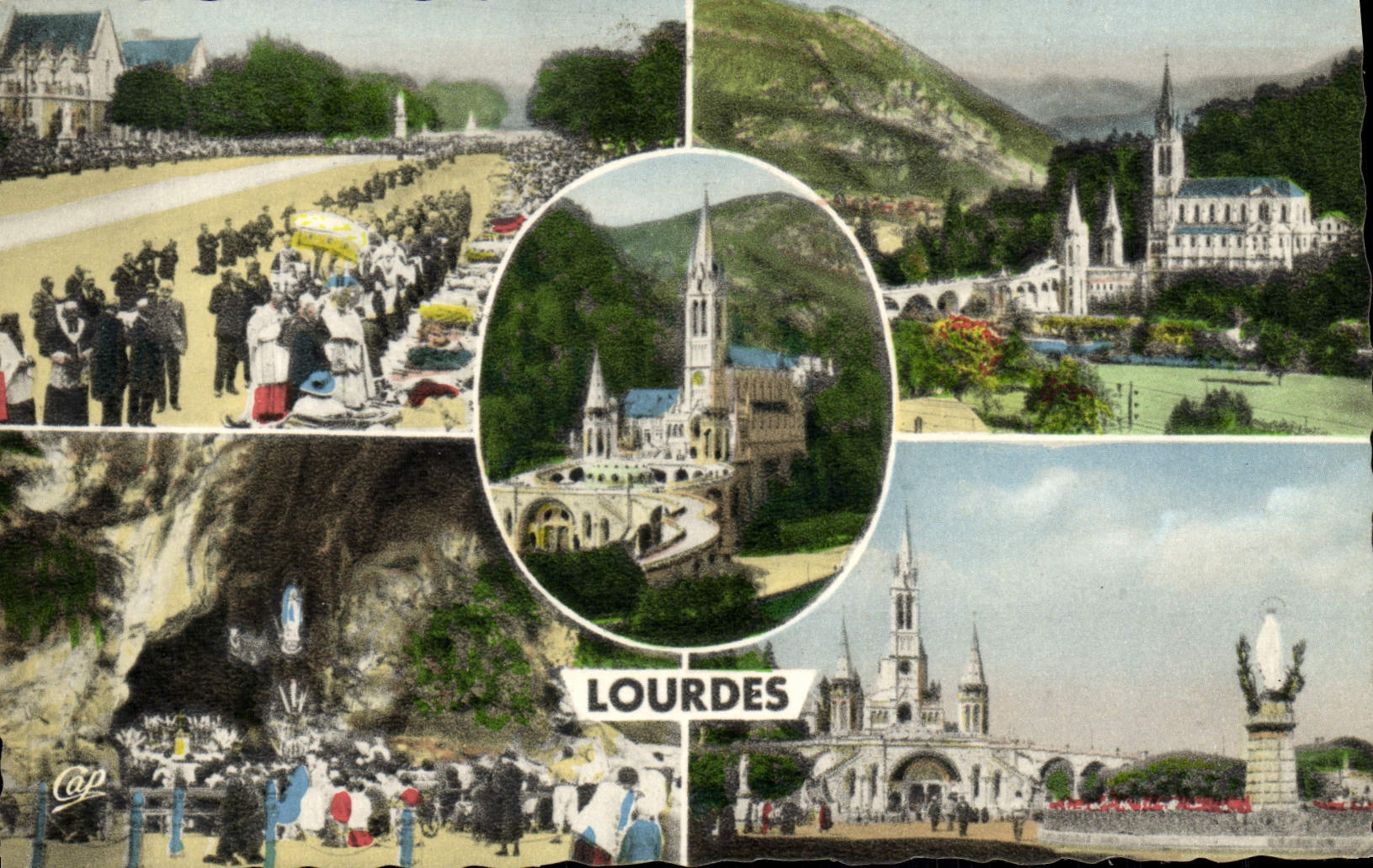 Bendición pesada de la POSTAL de la VENDIMIA de los pacientes la basílica y la cueva