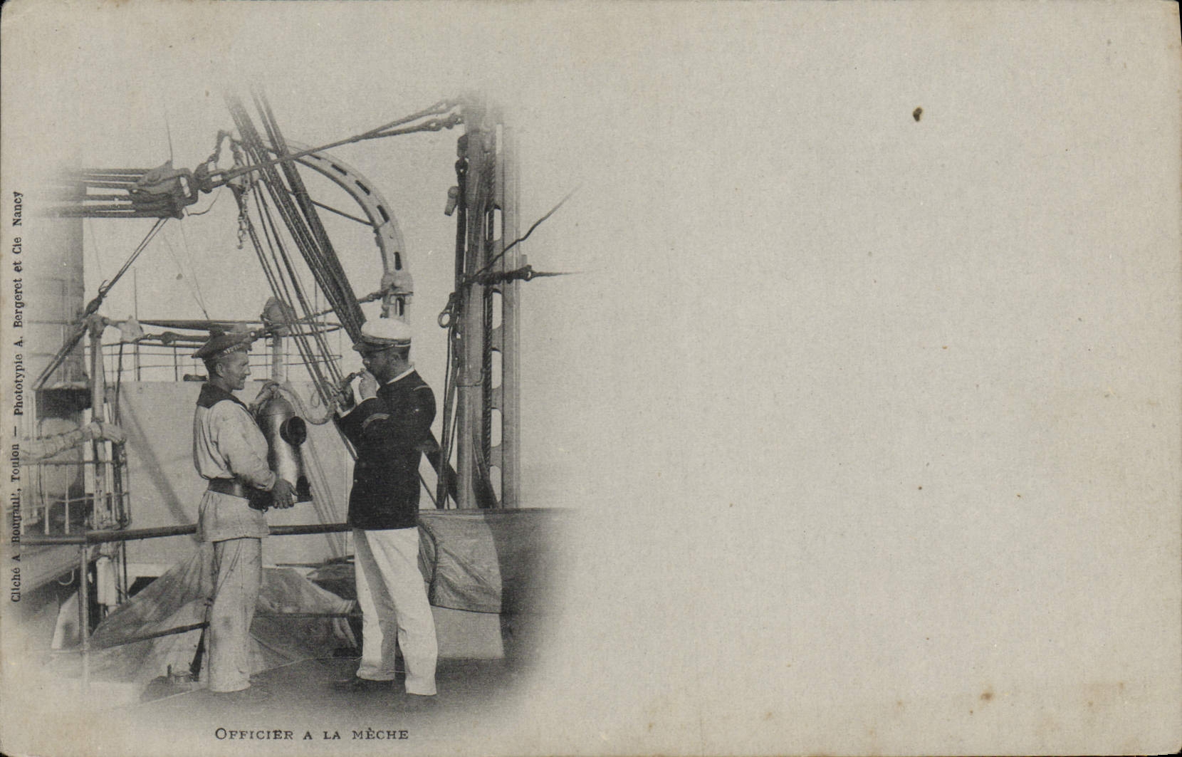 VINTAGE POSTCARD Boat Officer with the wick