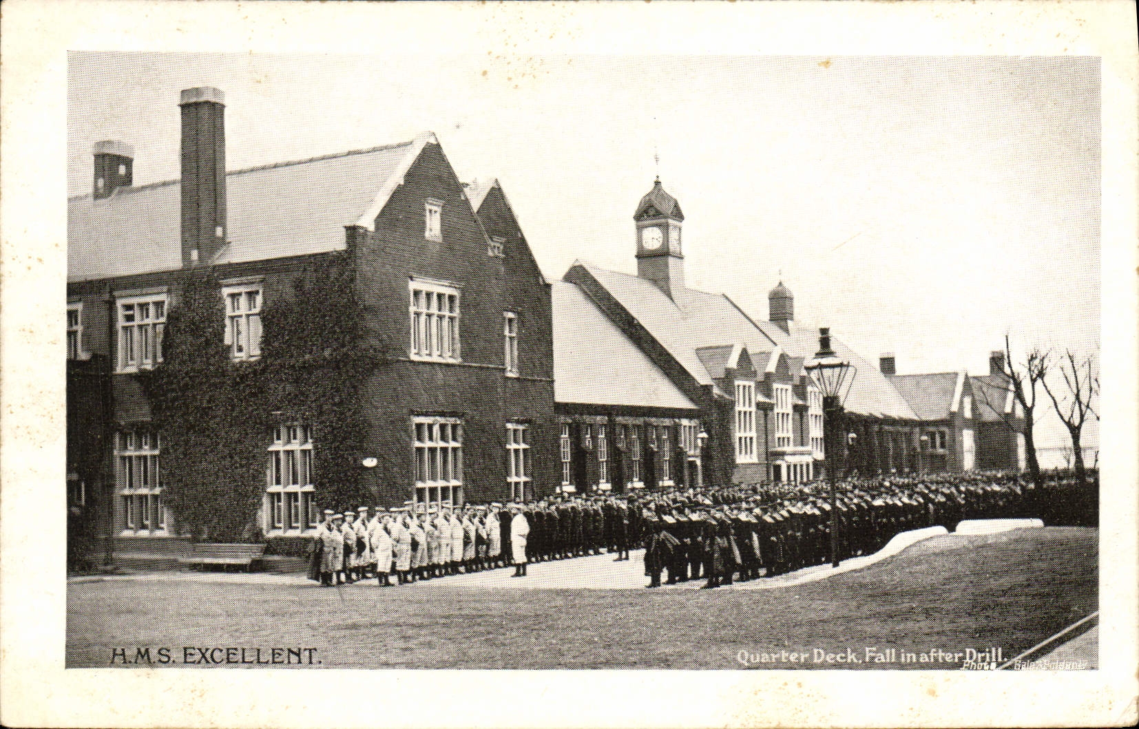 CPA Bateau HMS Excellent Quarter Deck Fall in after Drill