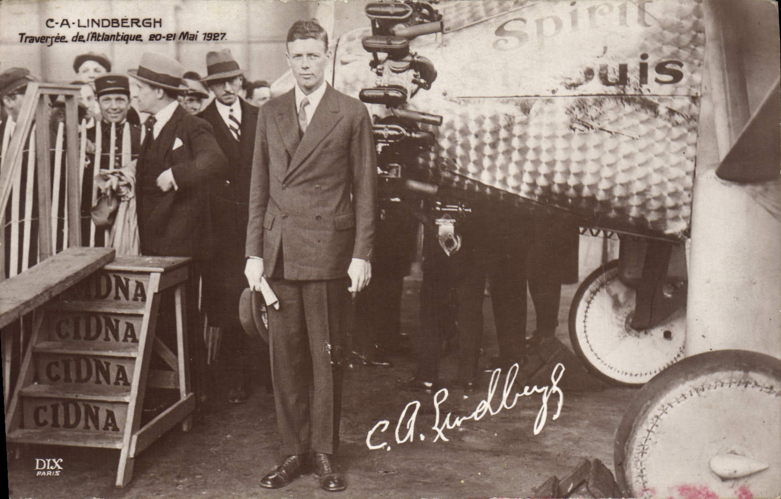 CPA Avion Aviation CA Lindbergh Traversee de l'Atlantique 20 21 mai 1927