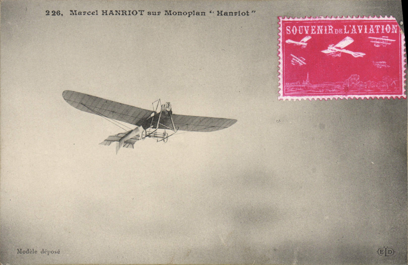 CPA Avion Aviation Michel Hanriot sur monoplan Hanriot 