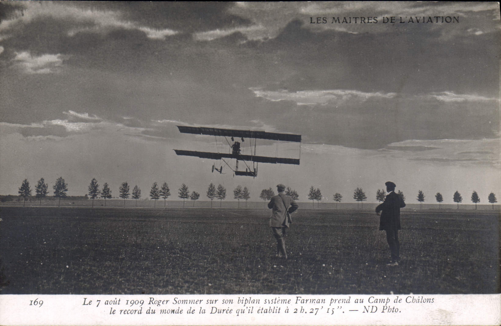 VINTAGE POSTCARD Plane Aviation Roger Somemr Farman Camp of Trawl-nets