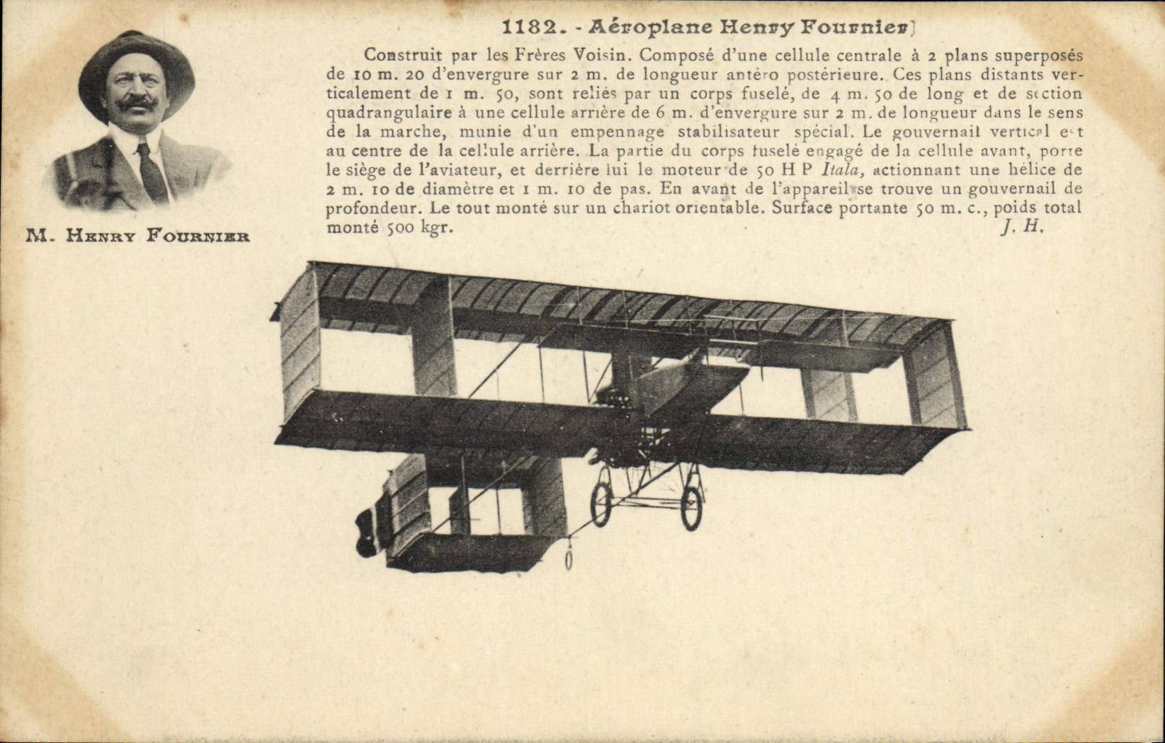 VINTAGE POSTCARD Plane Aviation Airplane Henry Baker