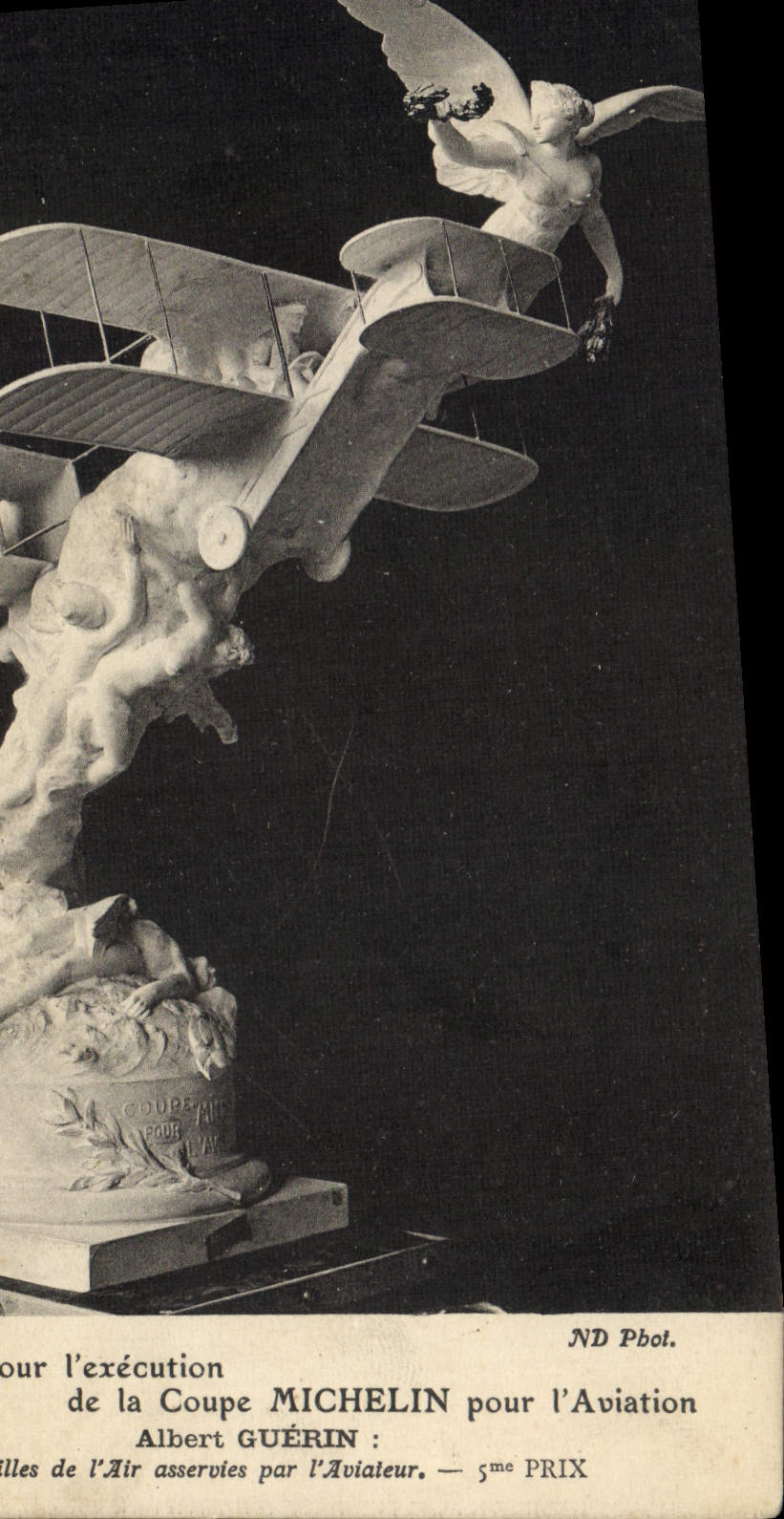 VINTAGE POSTCARD Plane Aviation Contest for the execution of the cut Michelin Albert Gueron