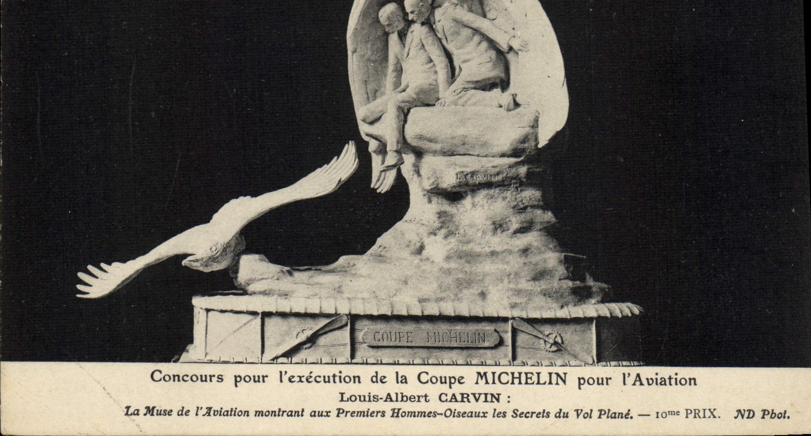 La competencia de la aviación del plano de la POSTAL de la VENDIMIA para la ejecución del Michelin cortó para la aviación Louis Albert Carvin