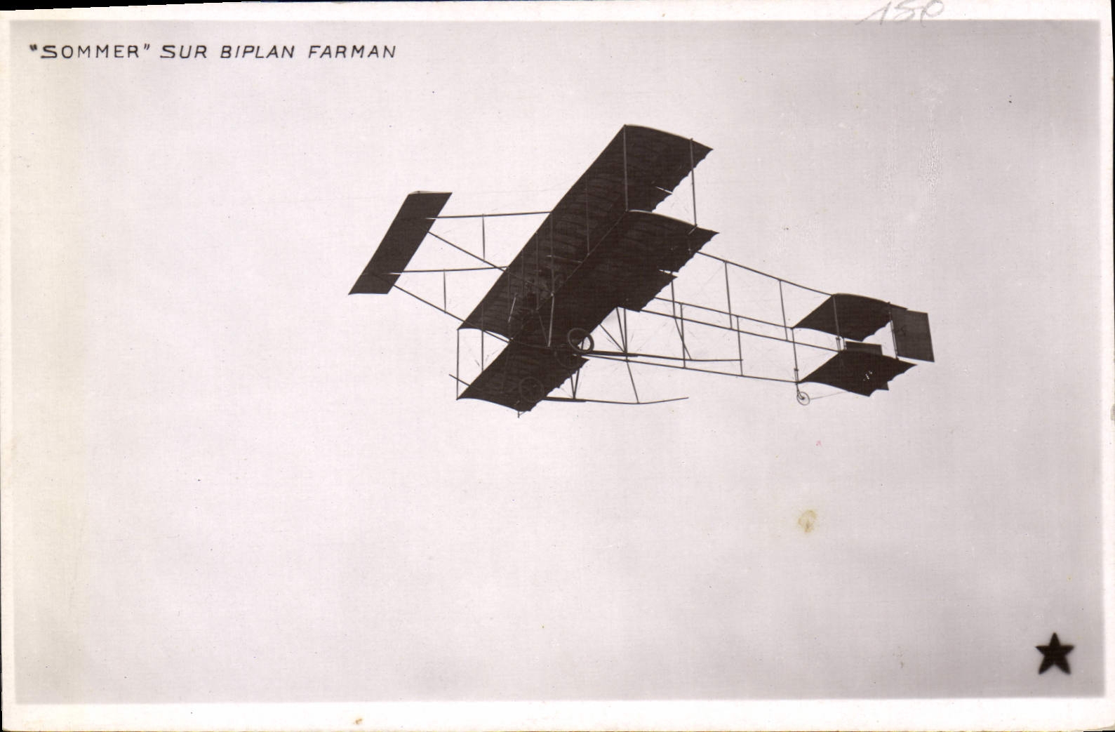 CPA Avion Aviation Sommer sur biplan Farman