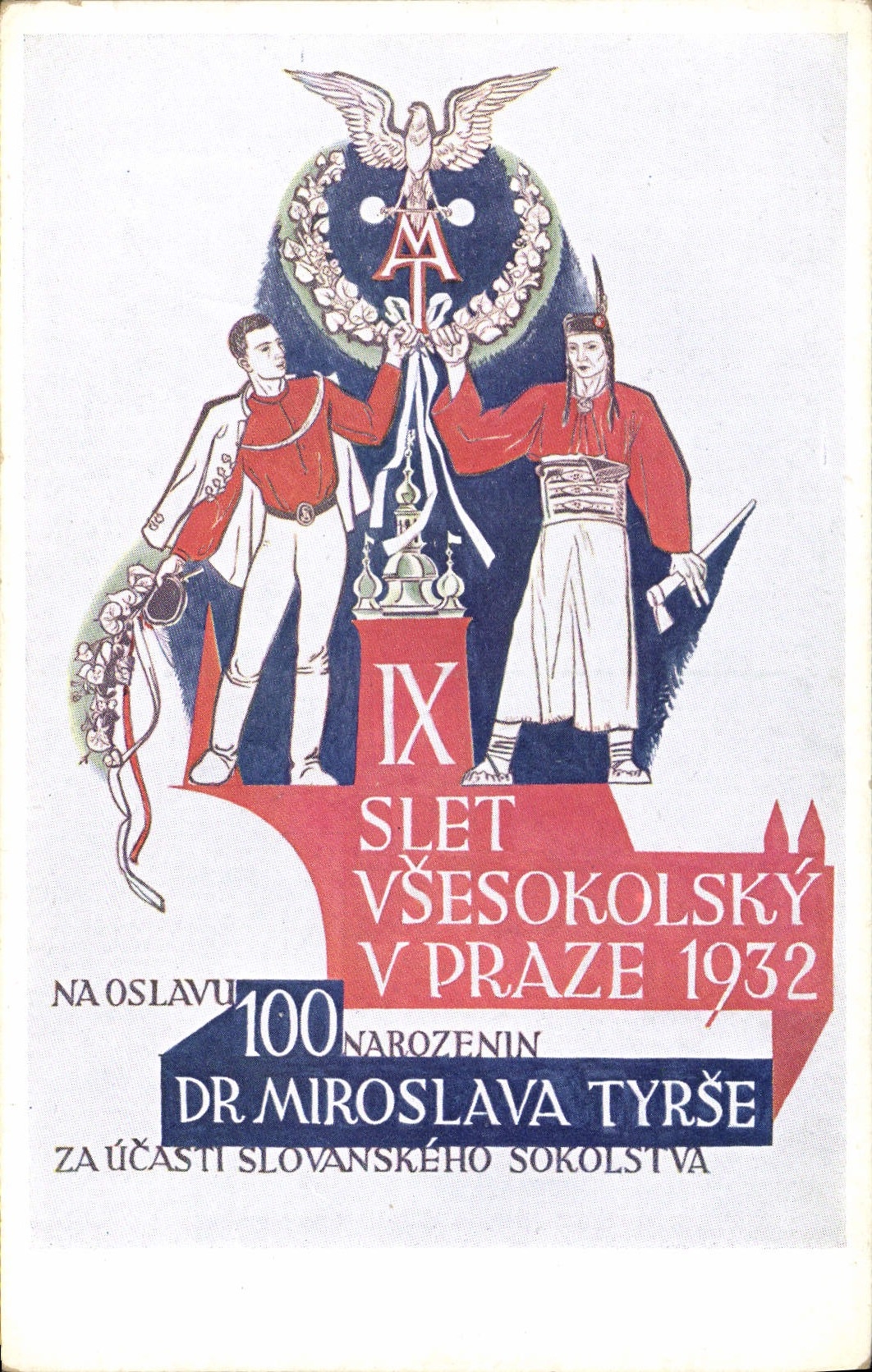 VINTAGE POSTCARD Fantasy Illustrator Dr. Miroslava Tyrse 1932 Dopisnice Eagle