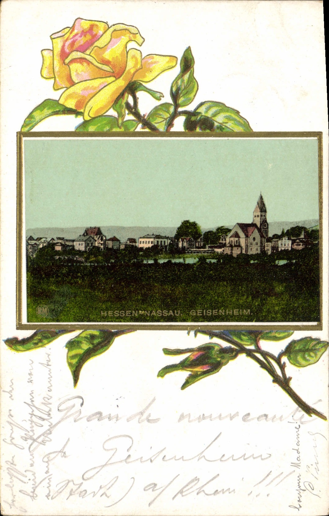 VINTAGE POSTCARD Fantasy Illustrator Hessen Nassau Geisenhaum