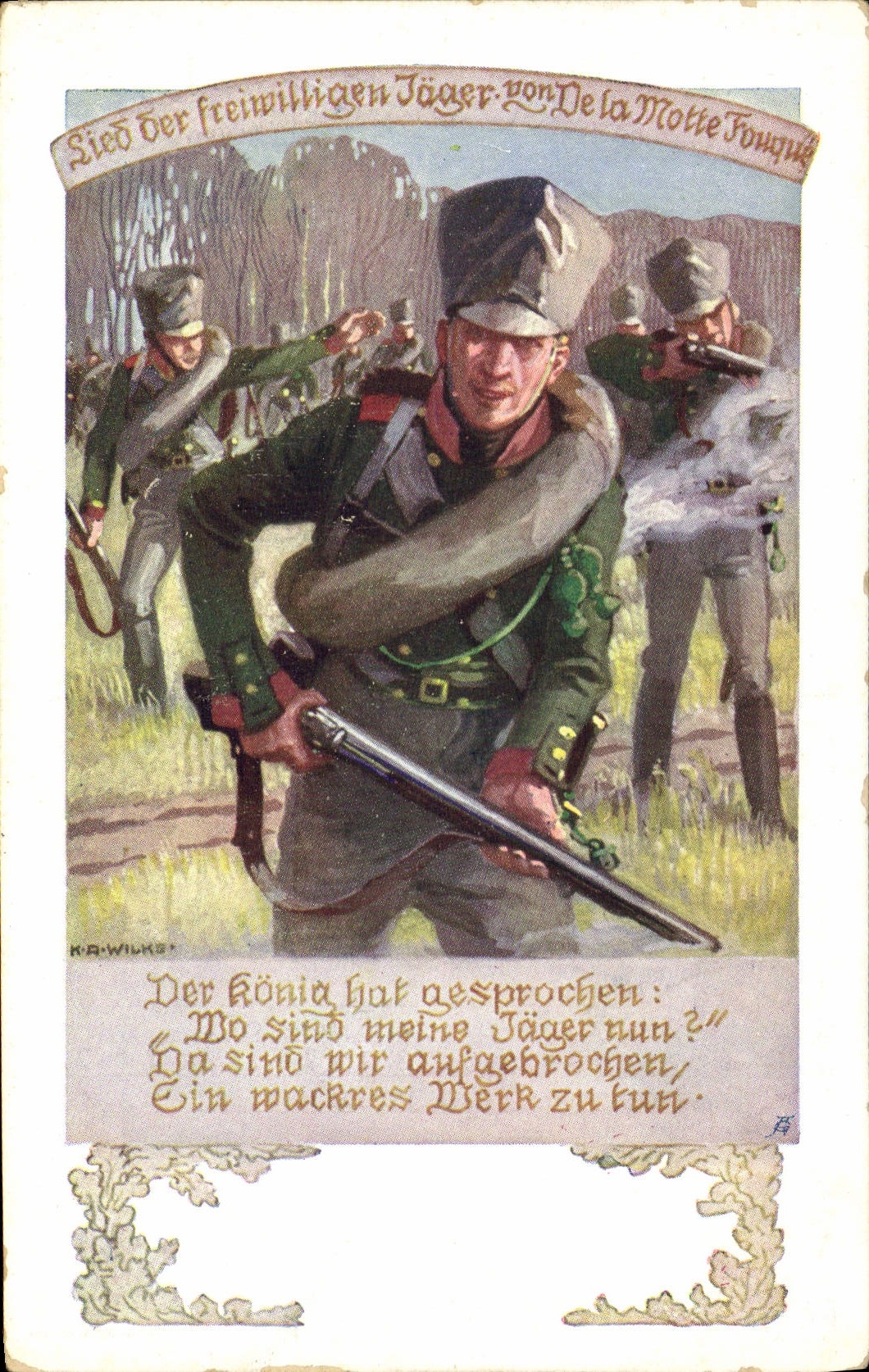 VINTAGE POSTCARD Fantasy Illustrator Deutscher Wehverein