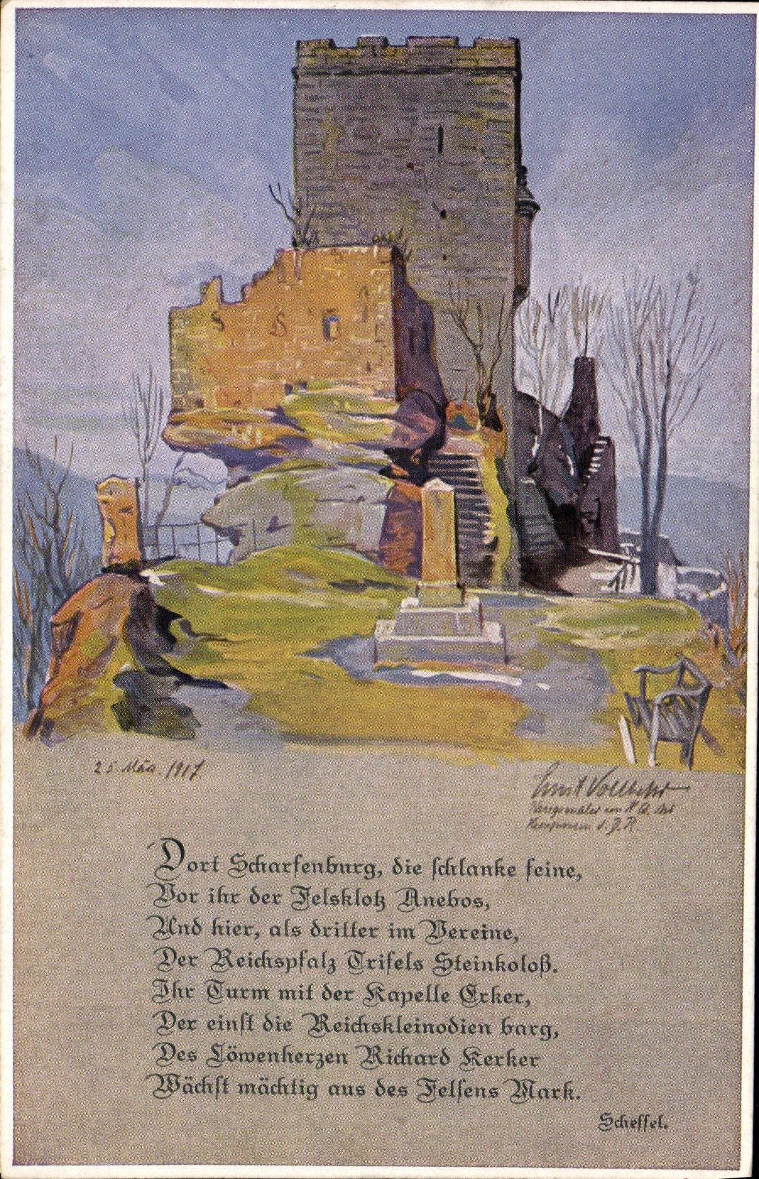 CPA Fantaisie Illustrateur Ruines