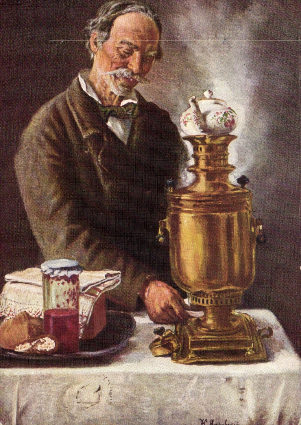 CPA Fantaisie Illustrateur Exposition internationale de Lyon Section Russe Souvenir the russe Galerie Tetriakoff