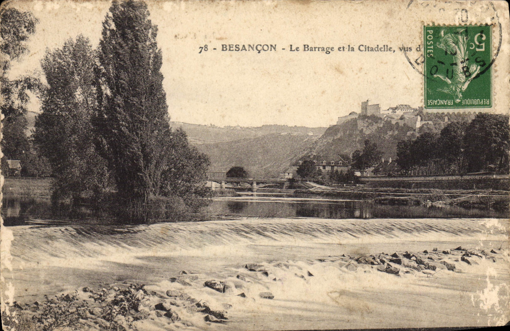 CPA Besancon Le Barrage et la Citadelle