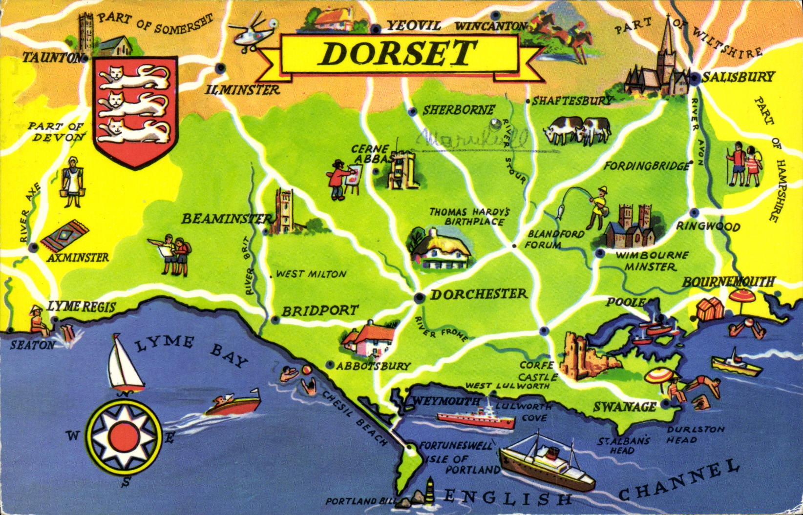 MODERN CARD Dorset Yeovil Wincanton Lion