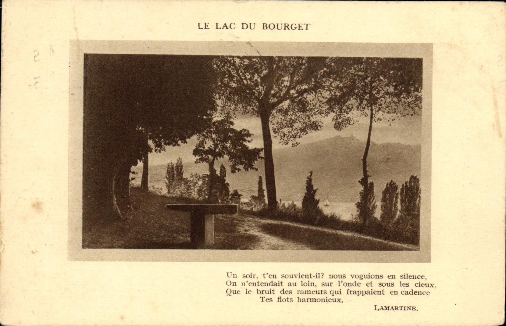 VINTAGE POSTCARD the Lake Of Le Bourget
