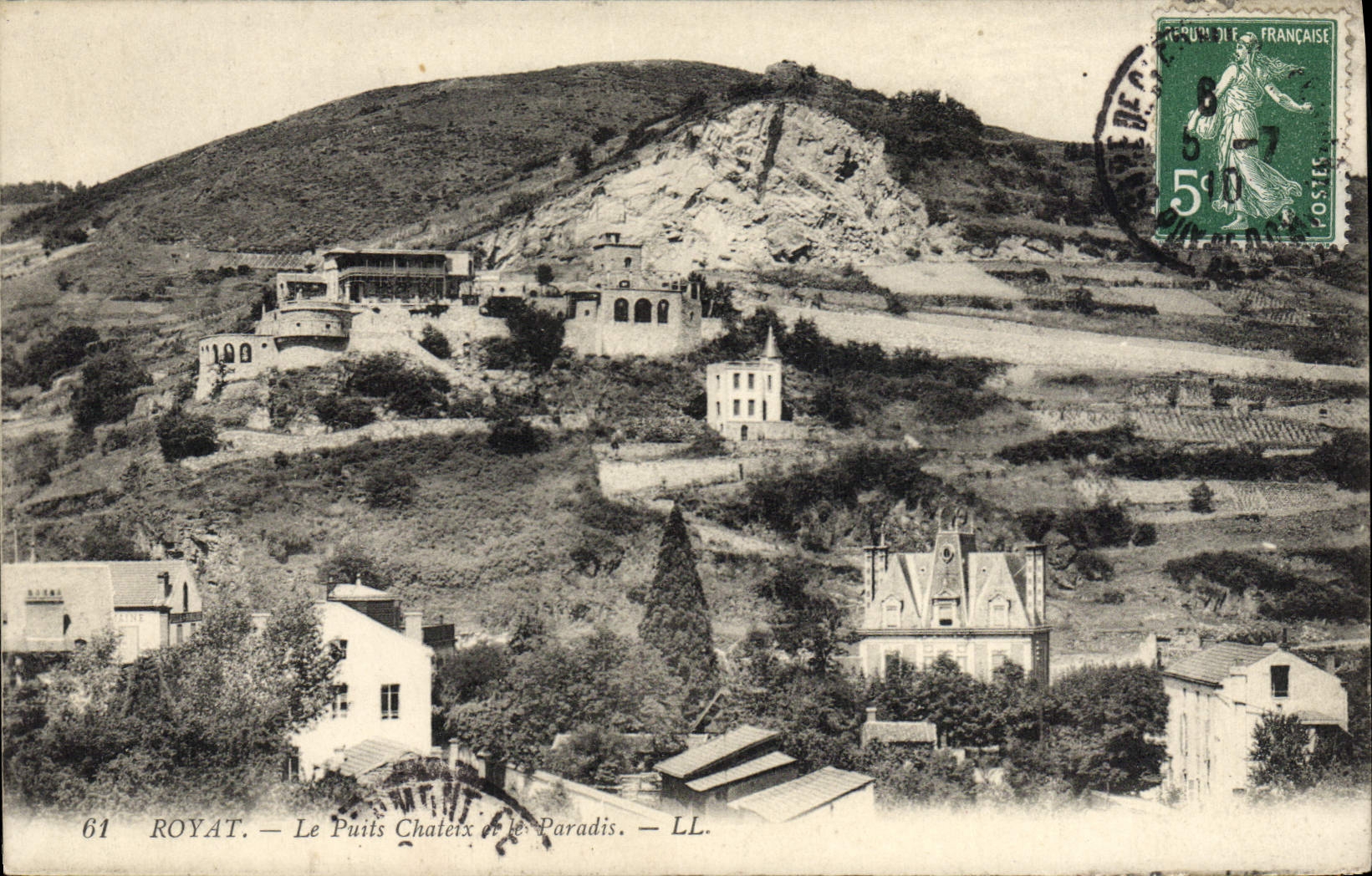VINTAGE POSTCARD Royat the Chateix Well and the Paradise