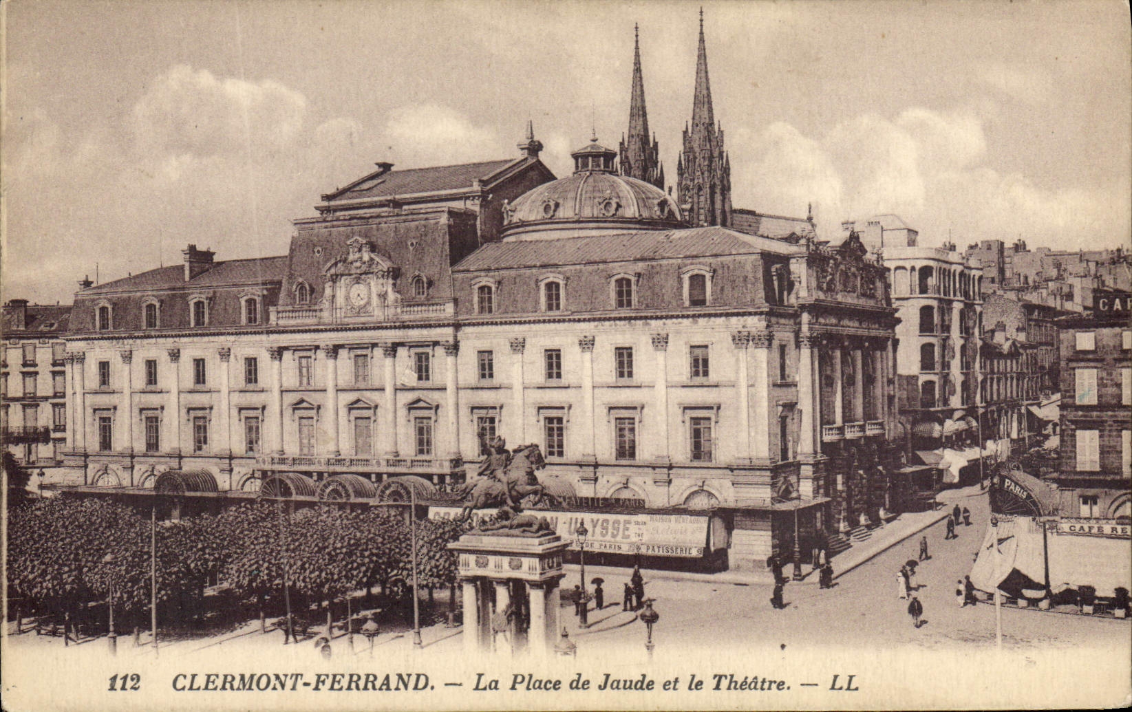 VINTAGE POSTCARD Clermont Ferrand the Place De Jaude And the Theater