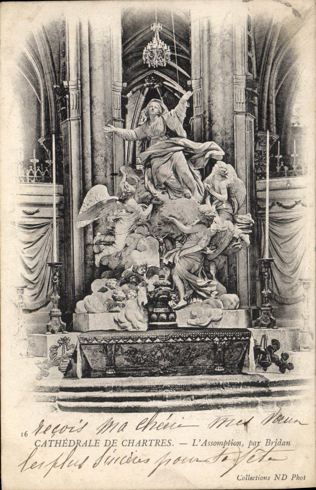 Catedral de la POSTAL de la VENDIMIA de Chartres Assomplion de Bridan