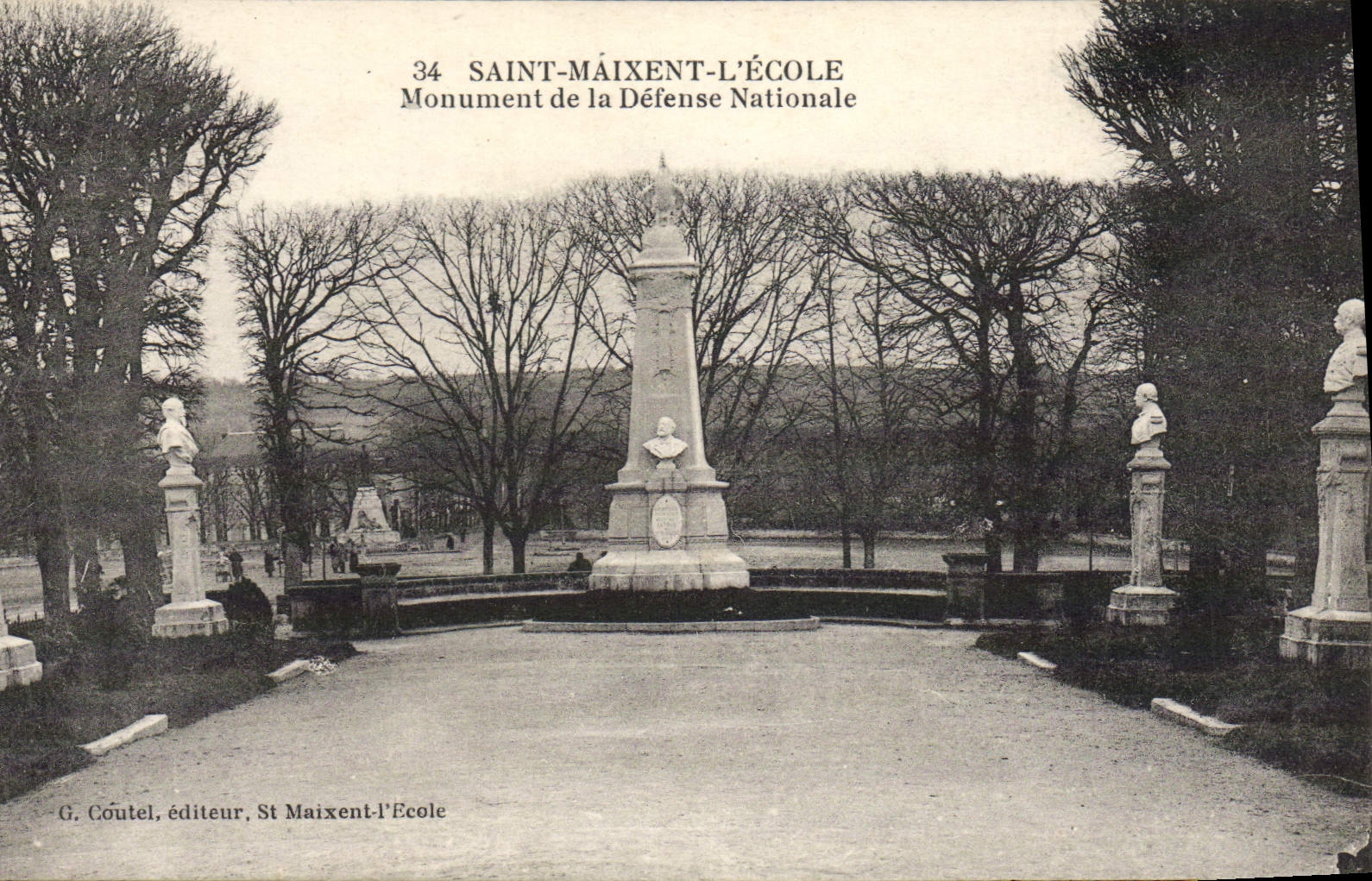 VINTAGE POSTCARD Holy Maixent the School Monument of National defense