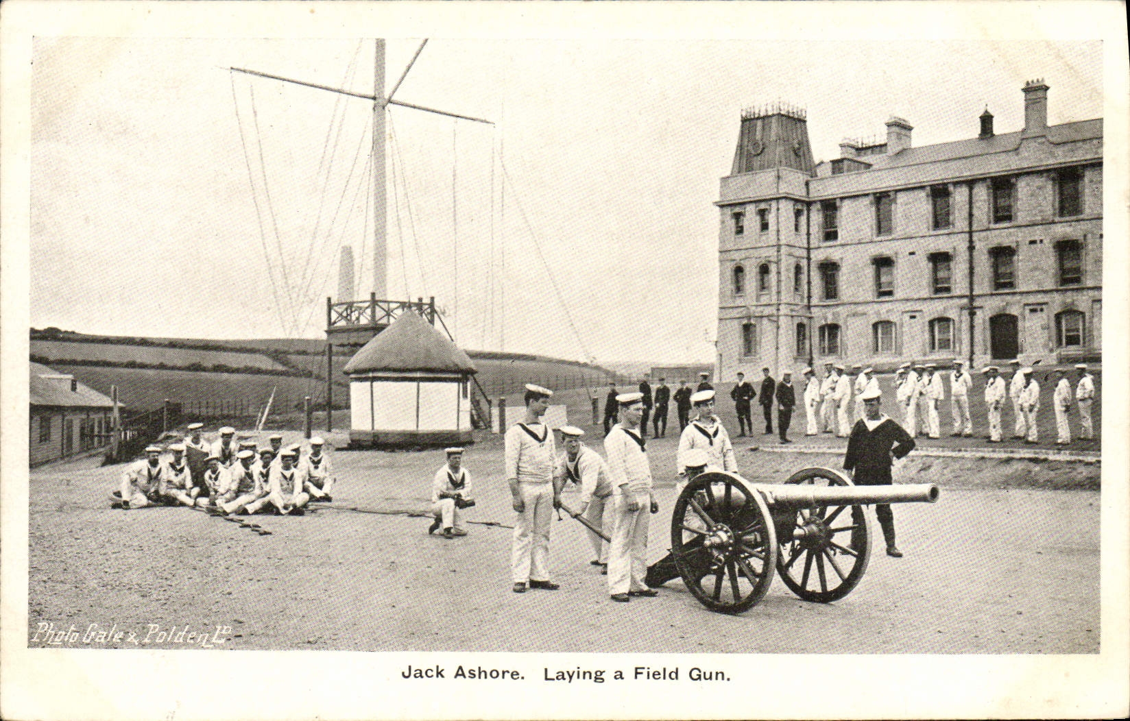 CPA Bateau Jack Ashore Laying a field gun 