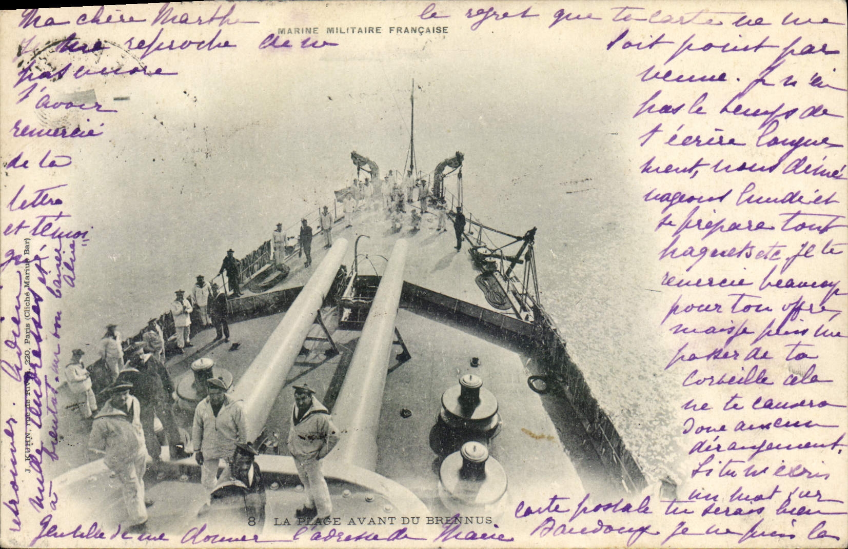 VINTAGE POSTCARD Boat the beach before of Brennus