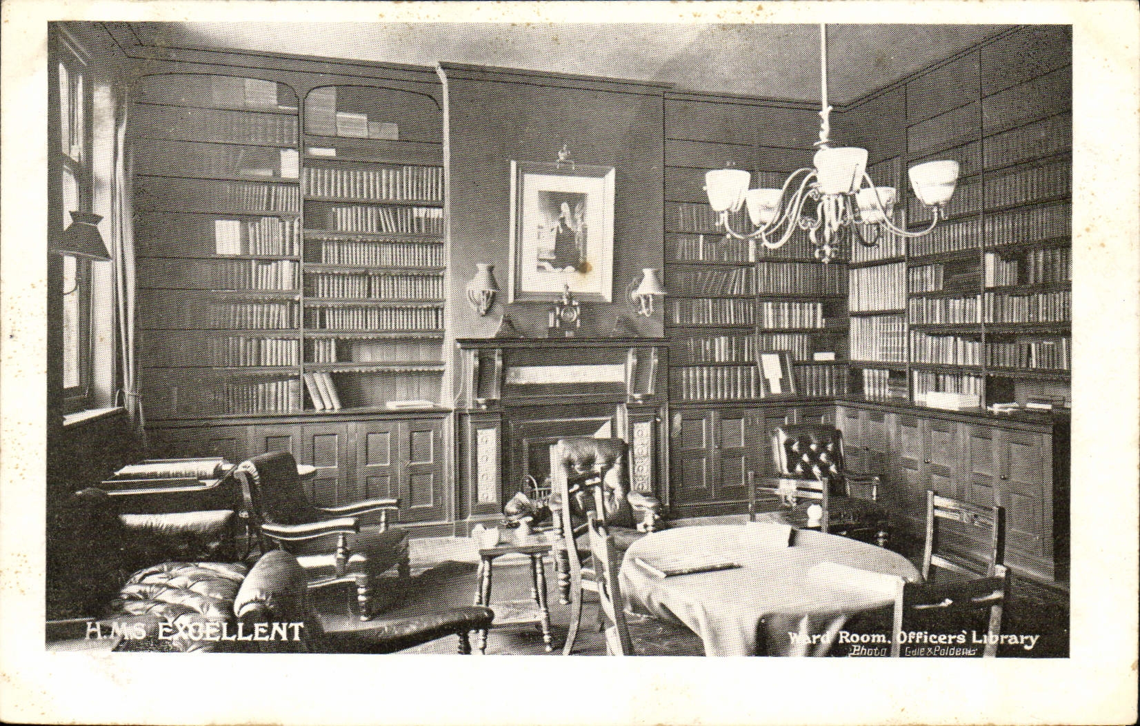 CPA Bateau HMS Excellent Ward room Officers Library Bibliotheque