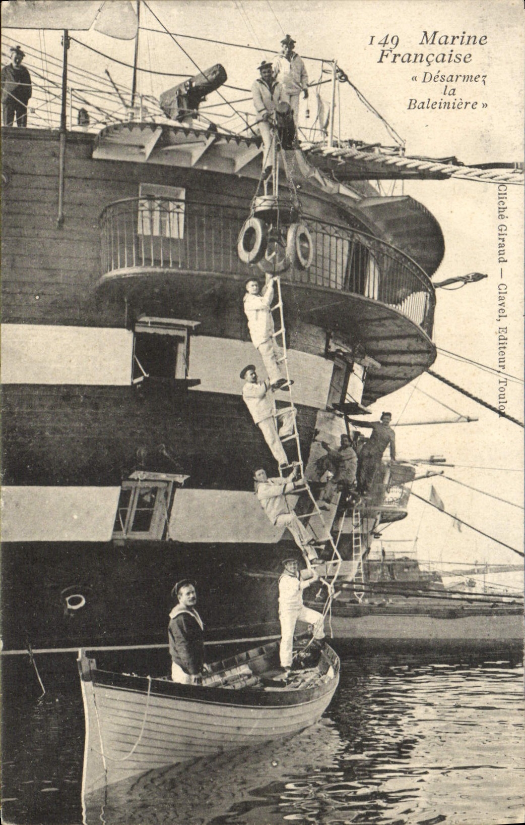 CPA Bateau Desarmez la baleiniere 