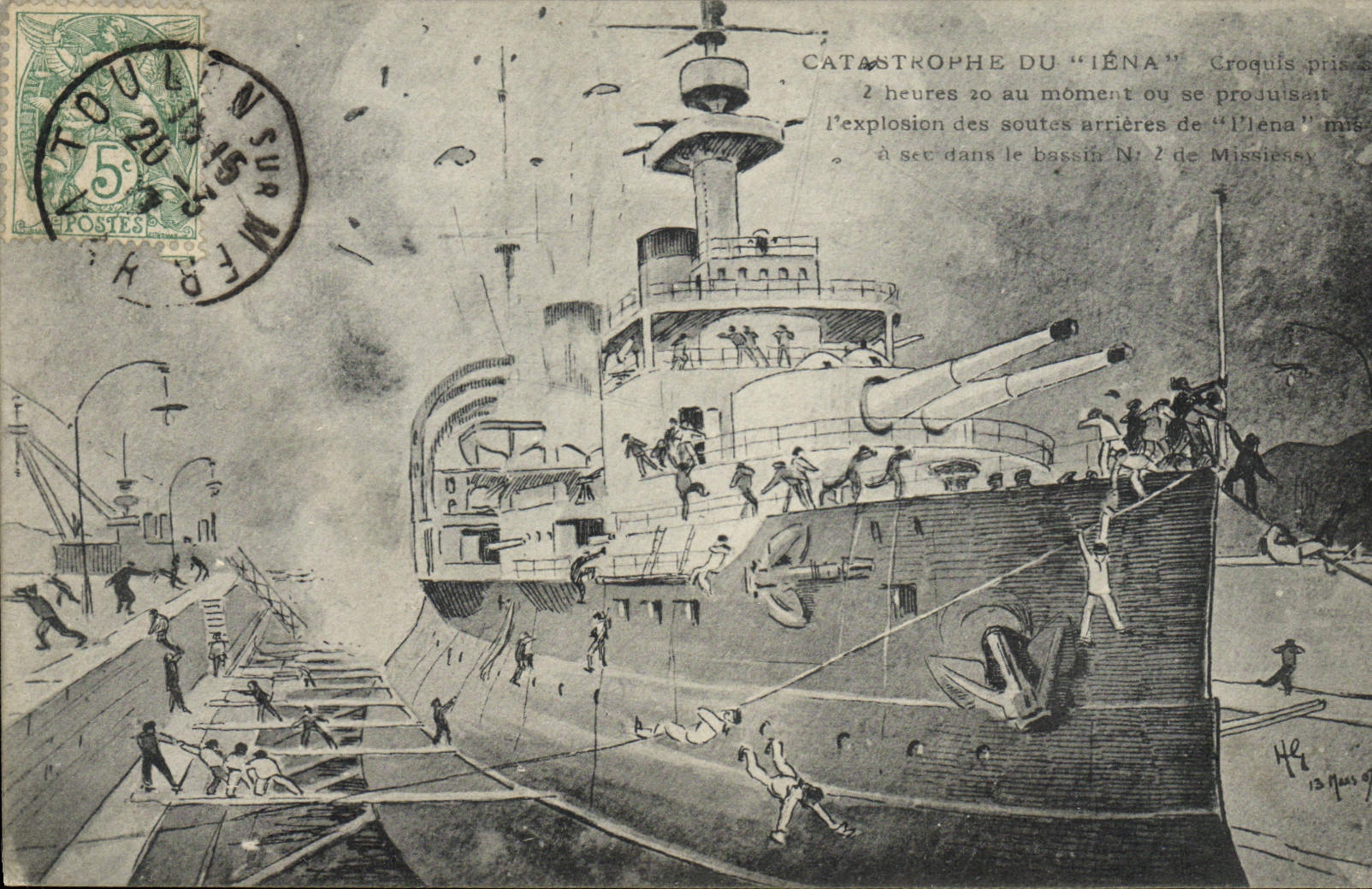 CPA Bateau Catastrophe du Iena