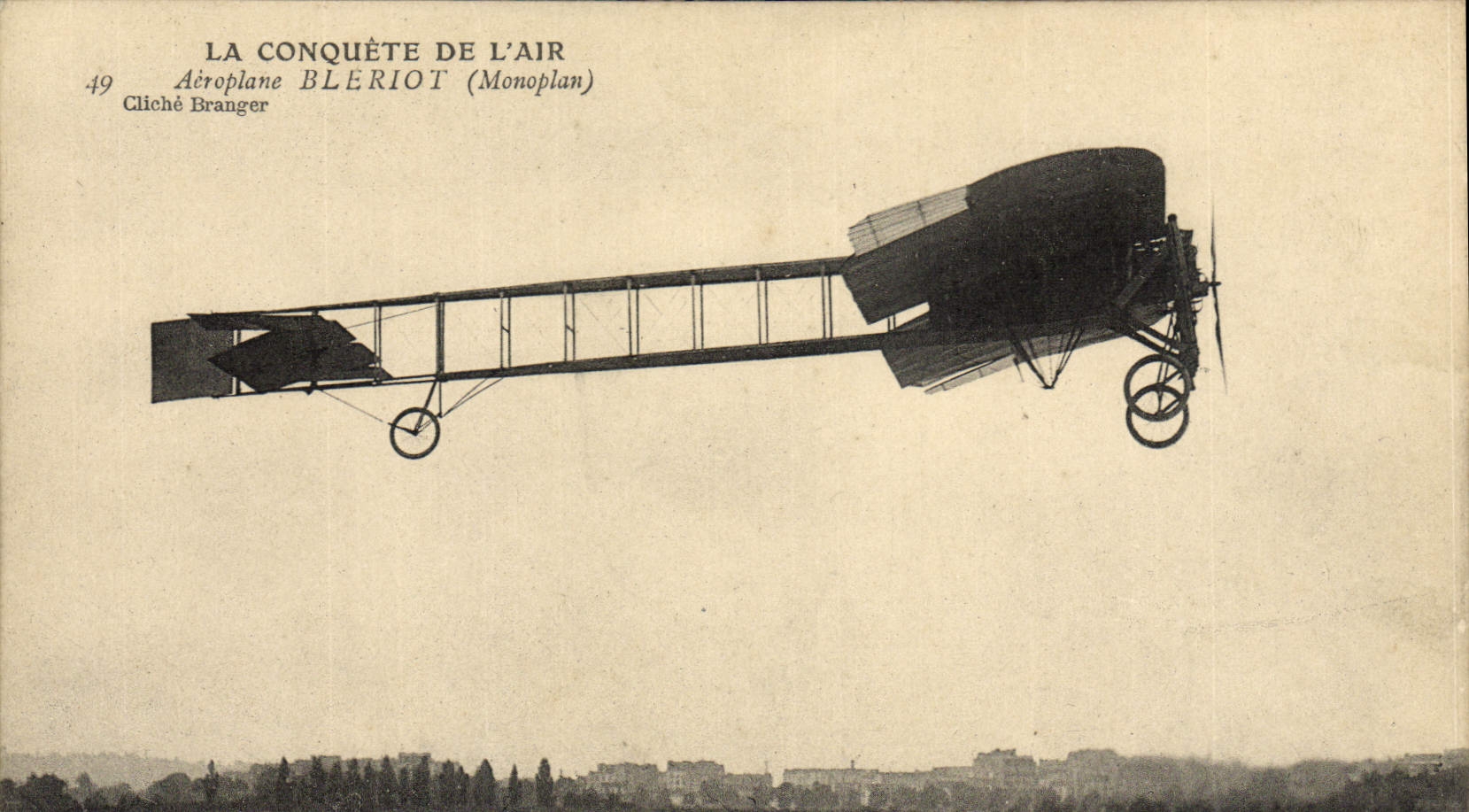 VINTAGE POSTCARD Plane Aviation the conquest of the air Airplane Bleriot Monoplane