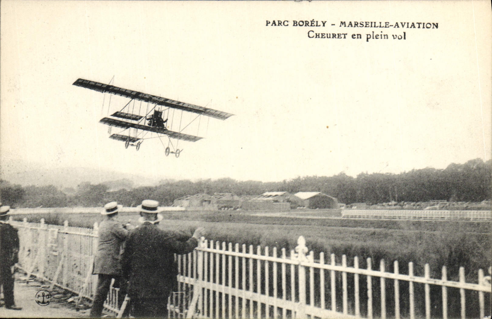 CPA Avion Aviation Parc Borely Marseille Aviation Cheuret en plein vol