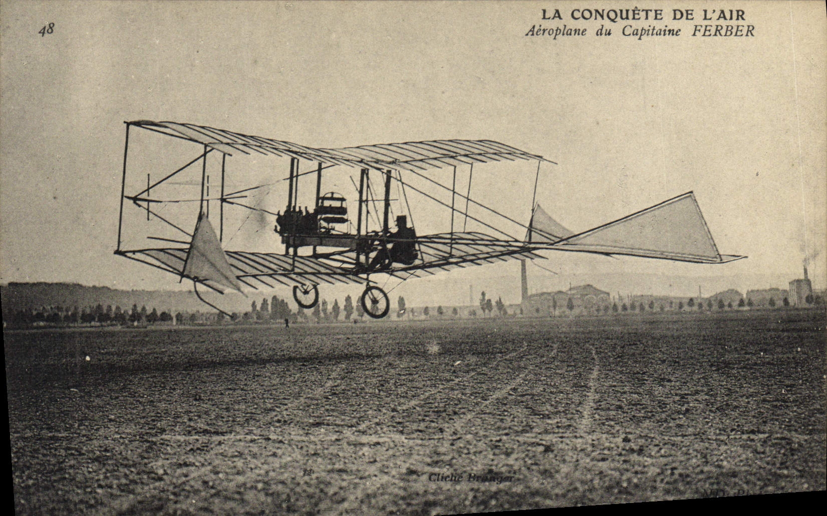 VINTAGE POSTCARD Plane Aviation Airplane of the Ferber captain