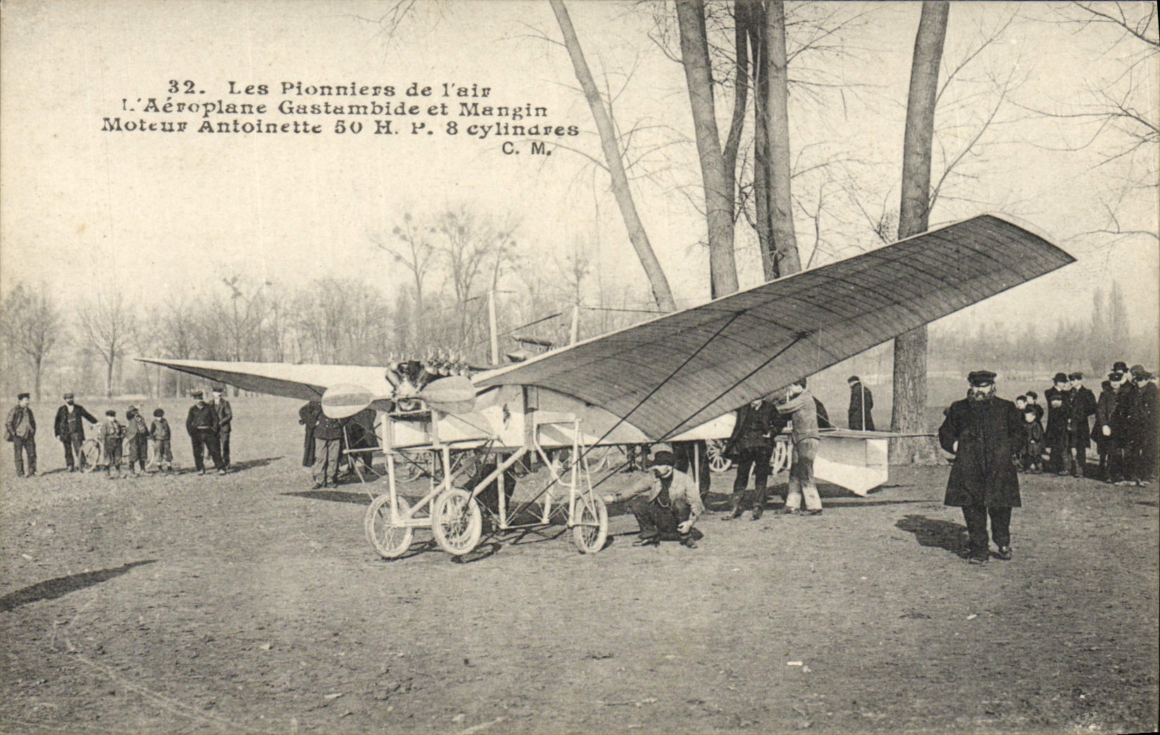 VINTAGE POSTCARD Plane Aviation the airplane Gastambide and Driving Mangin Antoinette