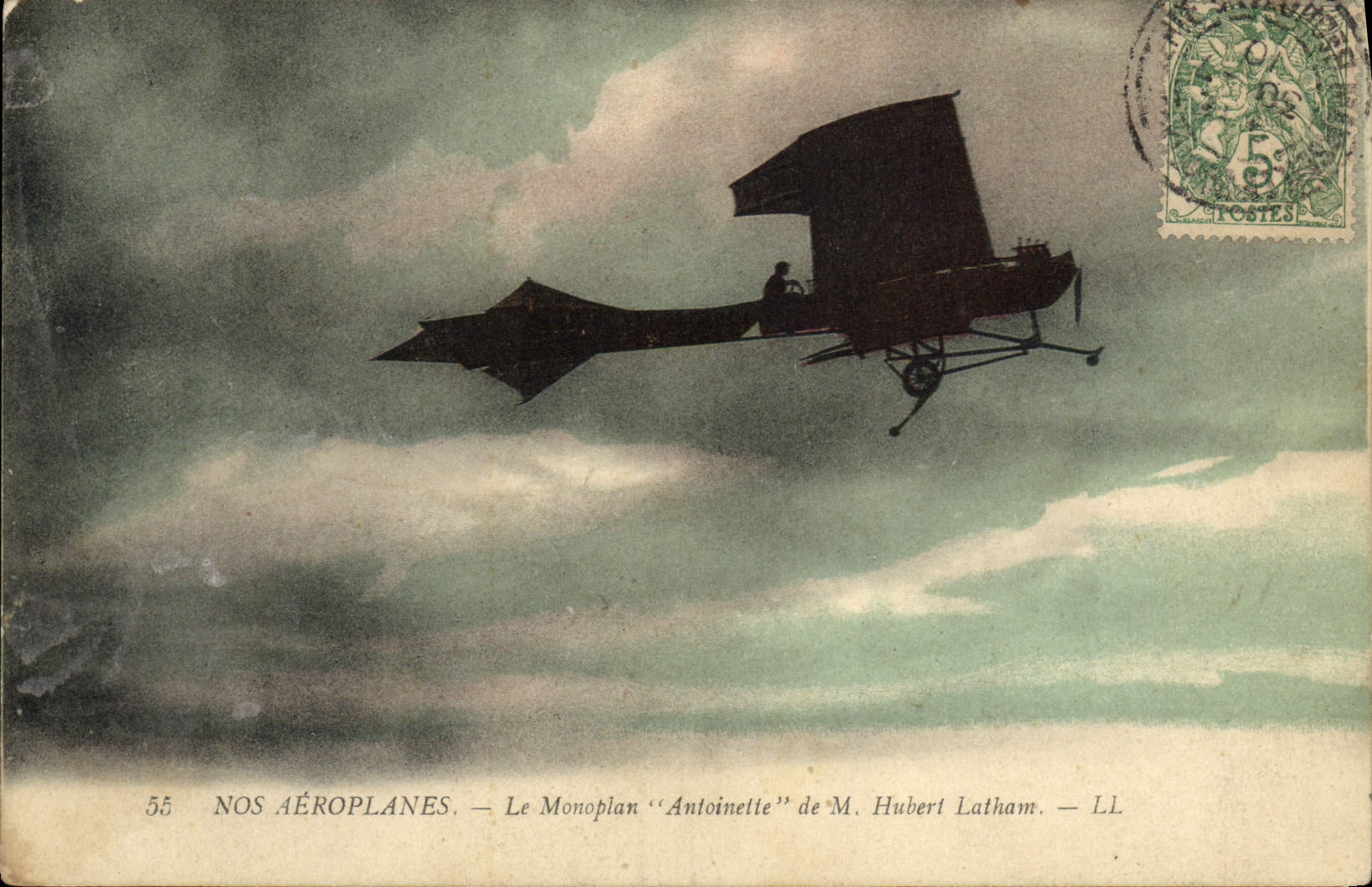 CPA Avion Aviation Le monoplan Antoinette de M Hubert Latham