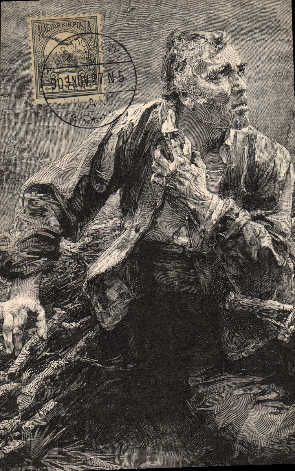 CPA Illustrateur Homme Hongrie Folklore