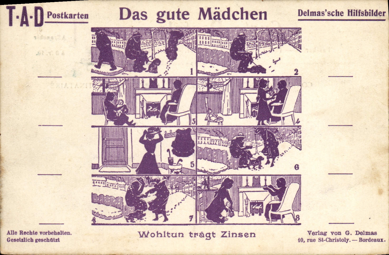 VINTAGE POSTCARD Illustrator Das Gute Madchen