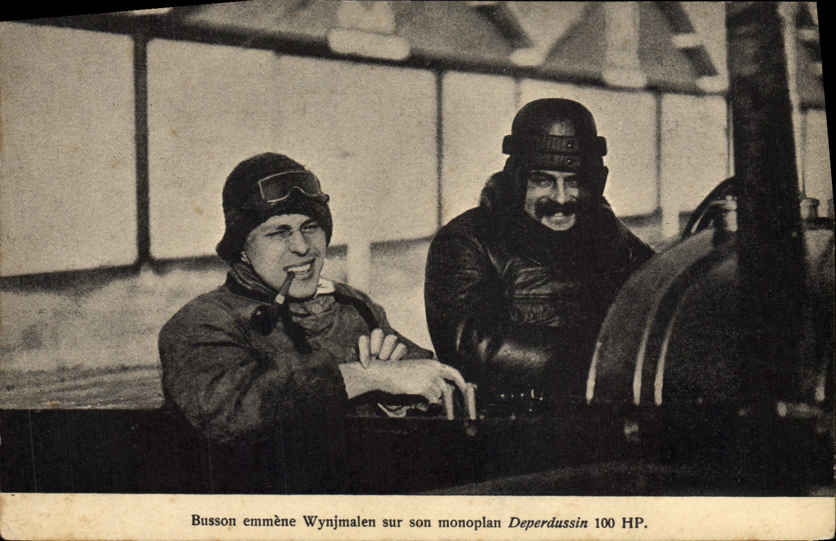 VINTAGE POSTCARD Avion Busson Aviation takes along Wynjmalen on its monoplane Deperdussion 100 HP