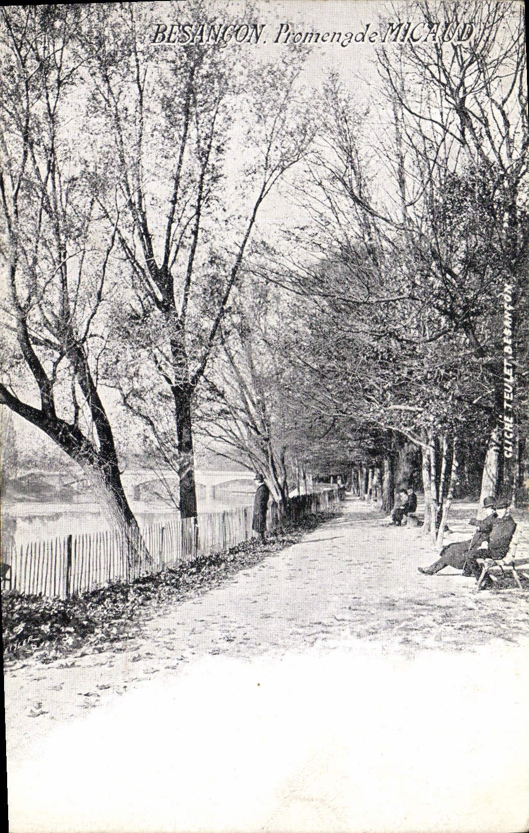 CPA Besancon Promenade Micaud Publicite Comptoir General d'horlogerie Montre