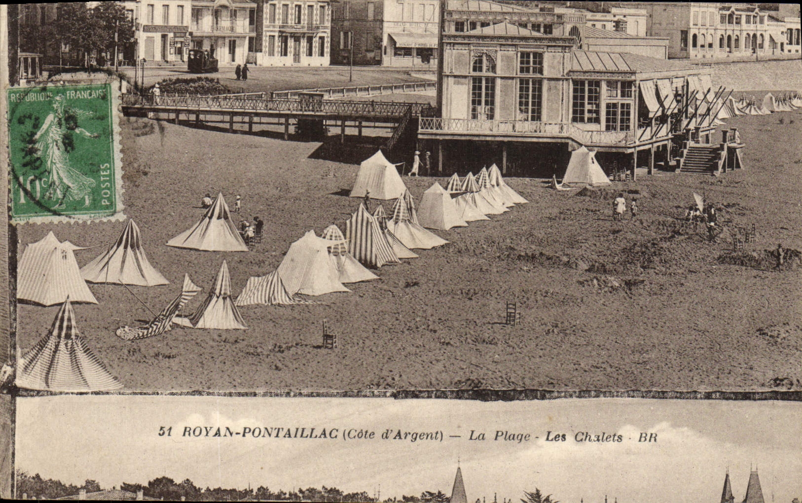 VINTAGE POSTCARD Royan Pontaillac the Beach country cottages