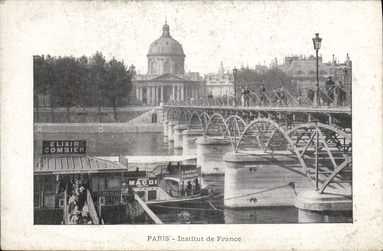 CPA Paris Institut de France Bateau Peniche Elixir Combier Maggi