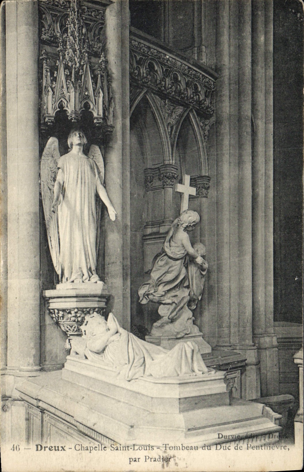 Tumba de St. Louis de la cámara acorazada de Dreux de la POSTAL de la VENDIMIA del duque de Penthievre