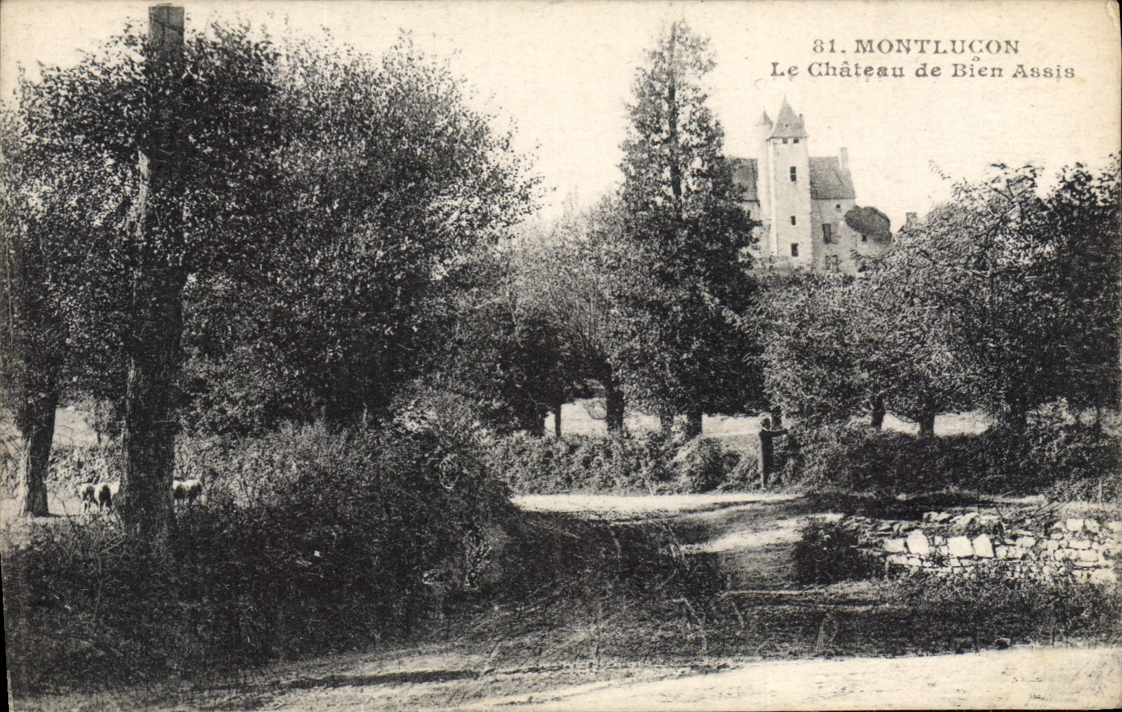 VINTAGE POSTCARD Montlucon the Castle of Sitted Good